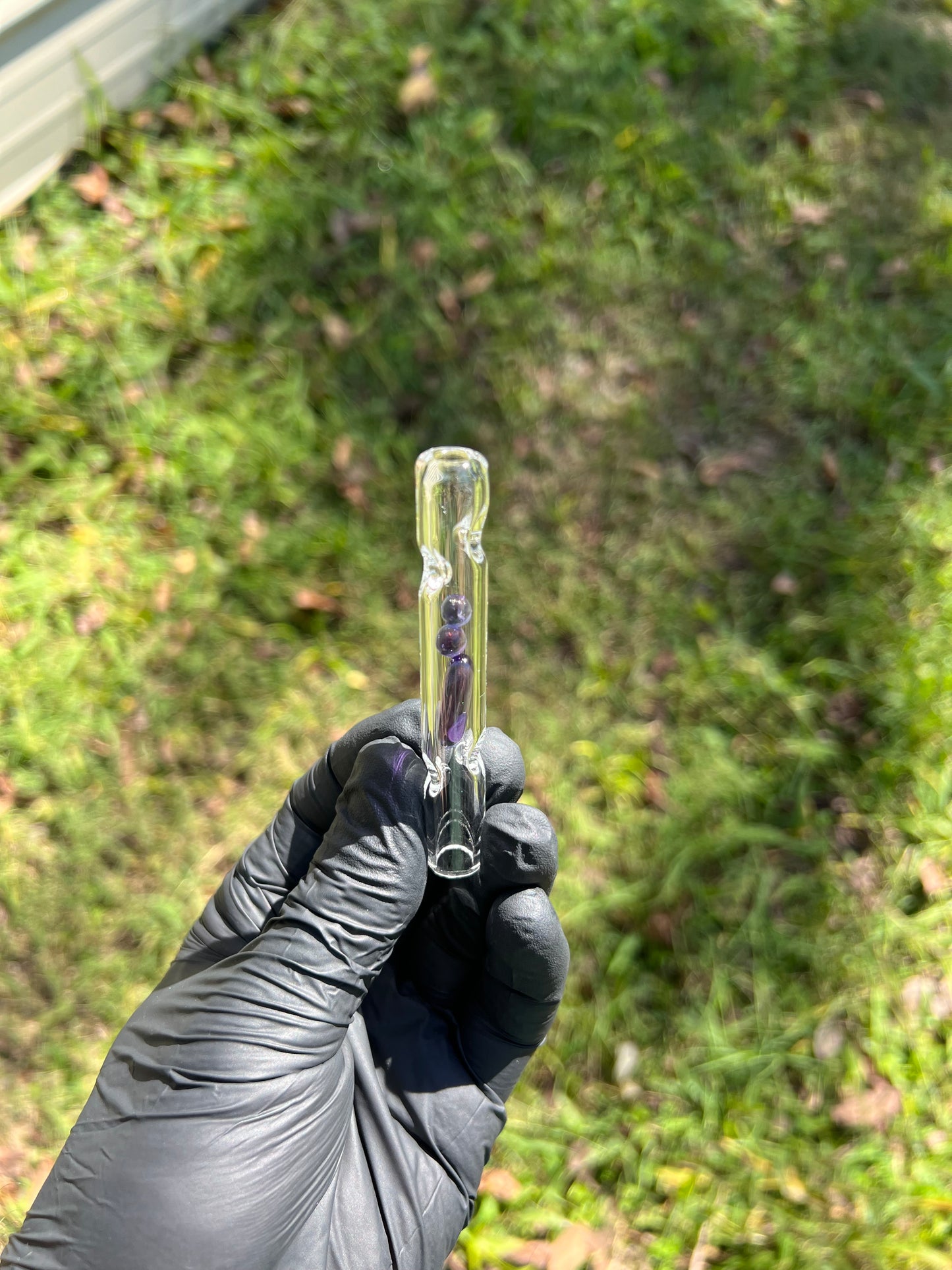 FAT X/ Dynavap Glass Terp Pill/ Marble Stem- Gold Purple #2