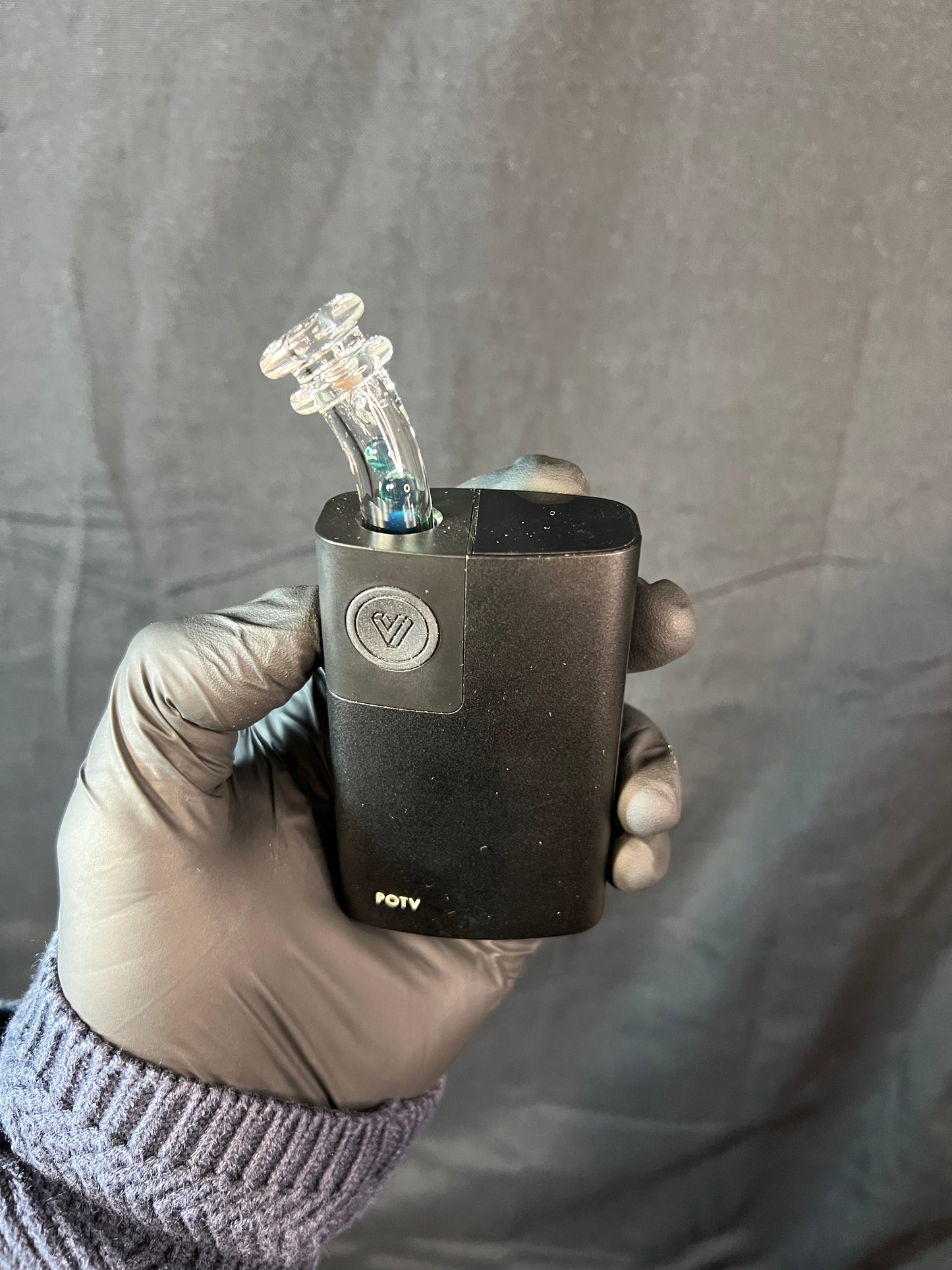 Potv Lobo/ One Glass terp pill/ marble stem w/ blown Mp - blue waves opal