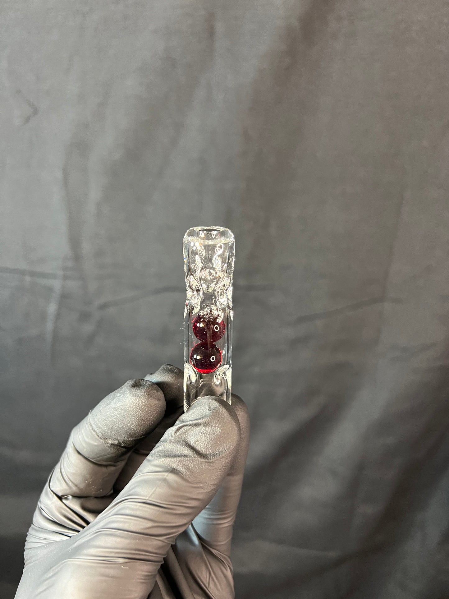 Tinymight Glass 2 Marble Stem w/dimpled mouthpiece - Red