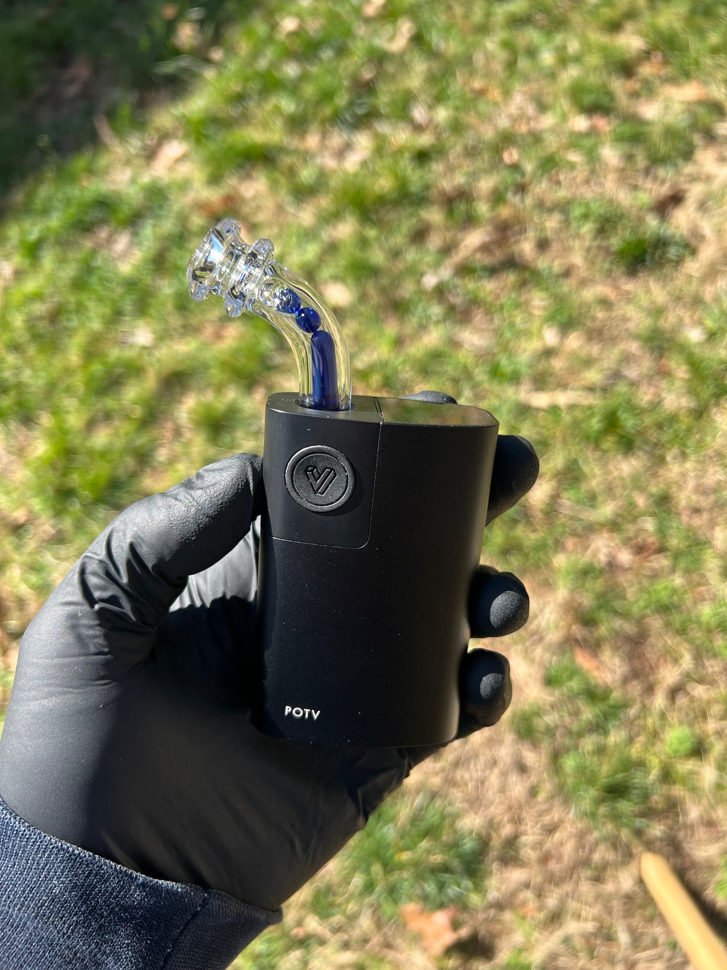 Potv Lobo/ One Glass terp pill/ marble stem w/ blown Mp - Cobalt