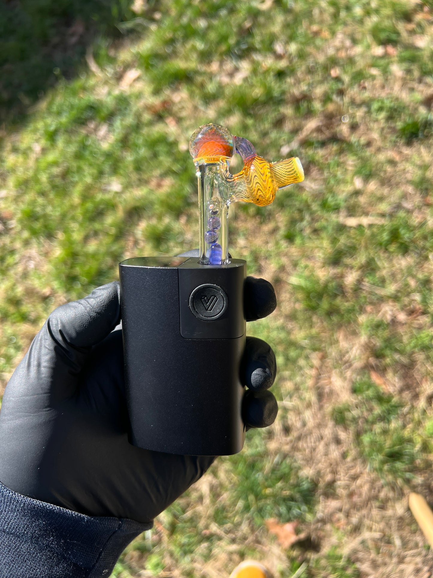 Potv Lobo/ One Glass Implosion stem - Purple Amethyst