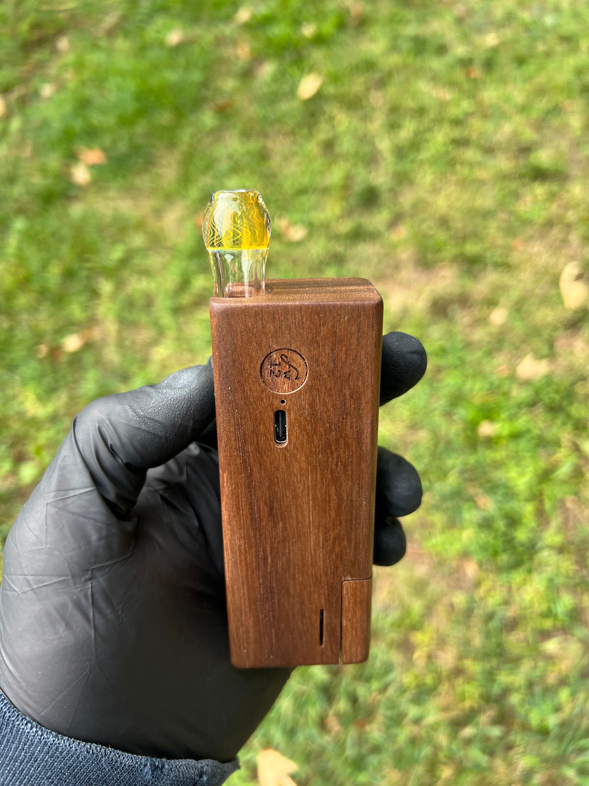 Firewood 11/12 Glass Terp Pill/ marble Implosion stem- sapphire opal