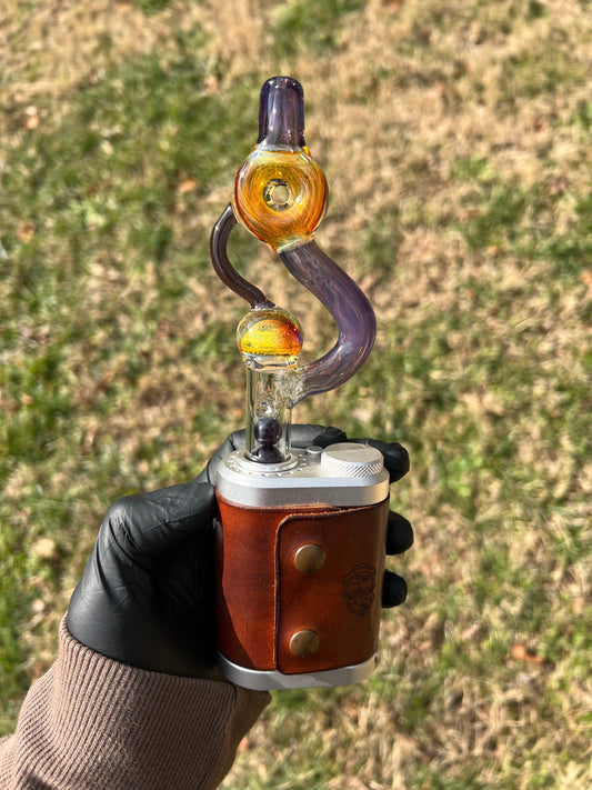 Tinymight Glass 3 Marble Stem implosion- Silver fume/ blackberry jam #2