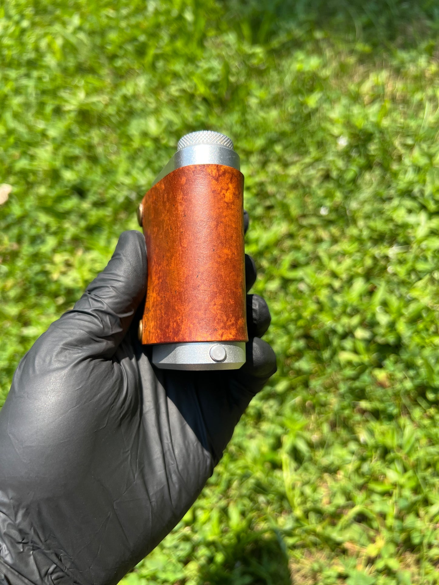 Engraved leather Tm2 sleeve - Tan #2