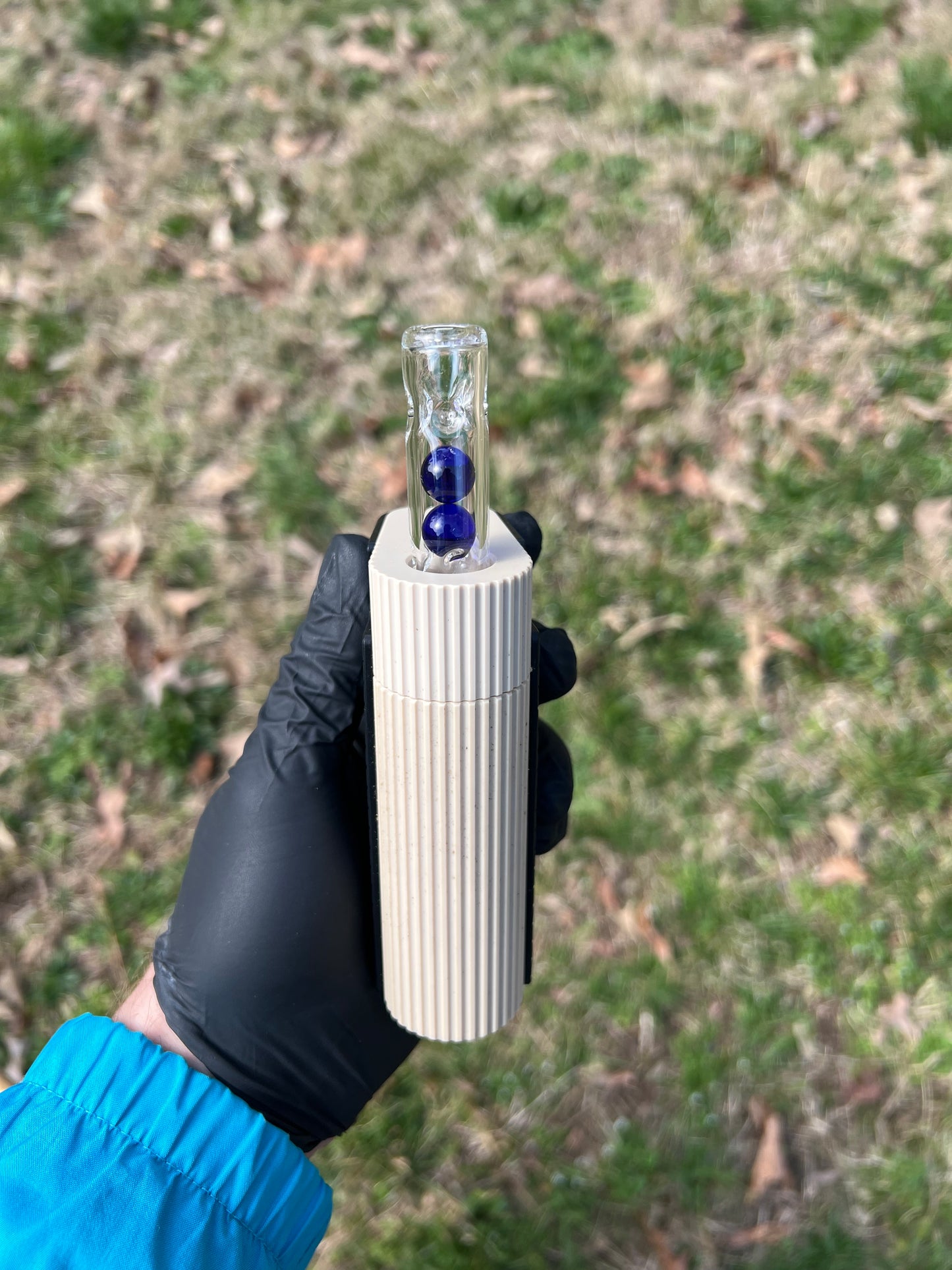 Frolic glass 2 marble Stem - Cobalt