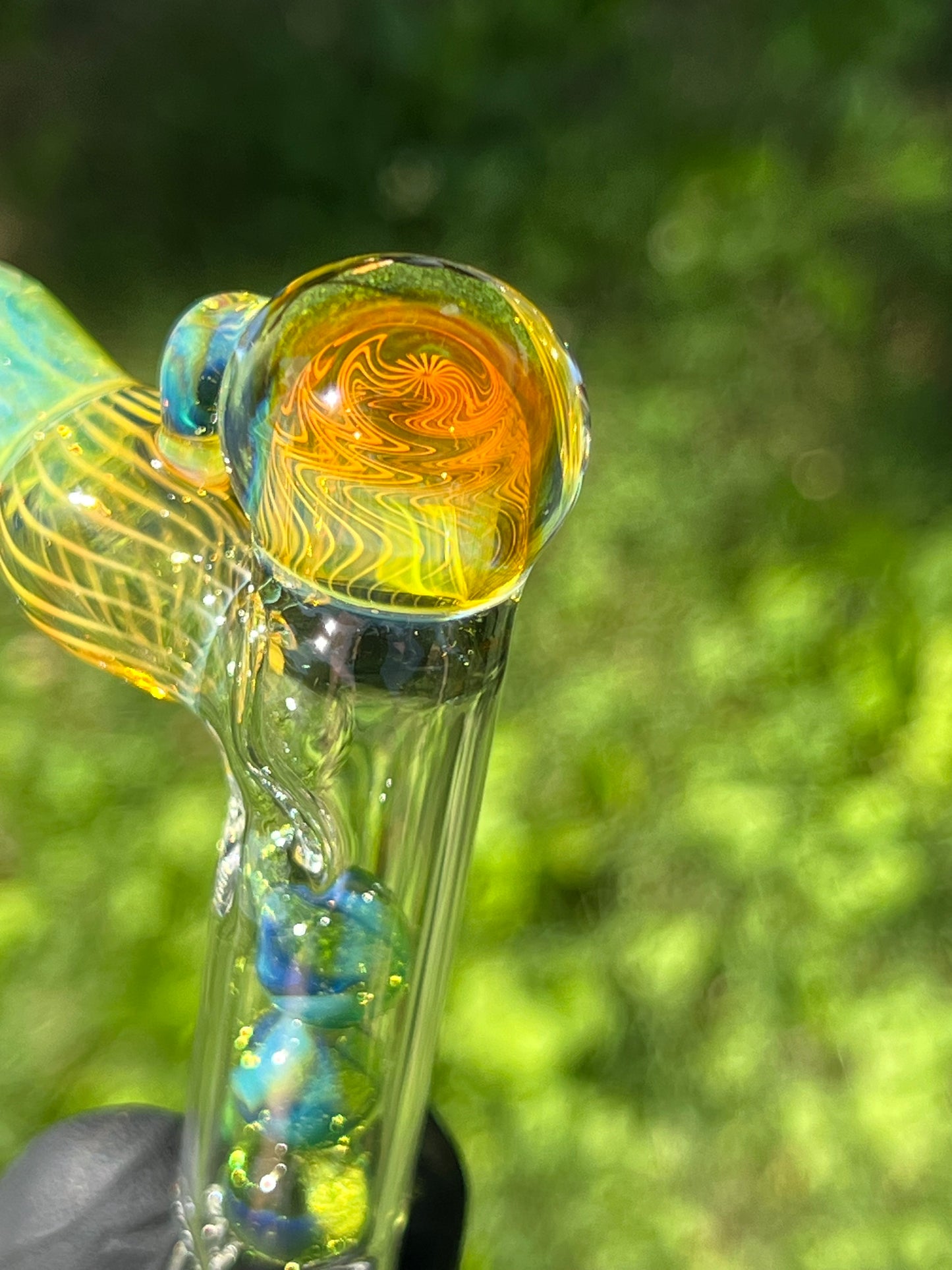 Tinymight Glass 3 Marble Stem implosion- Limeade #1
